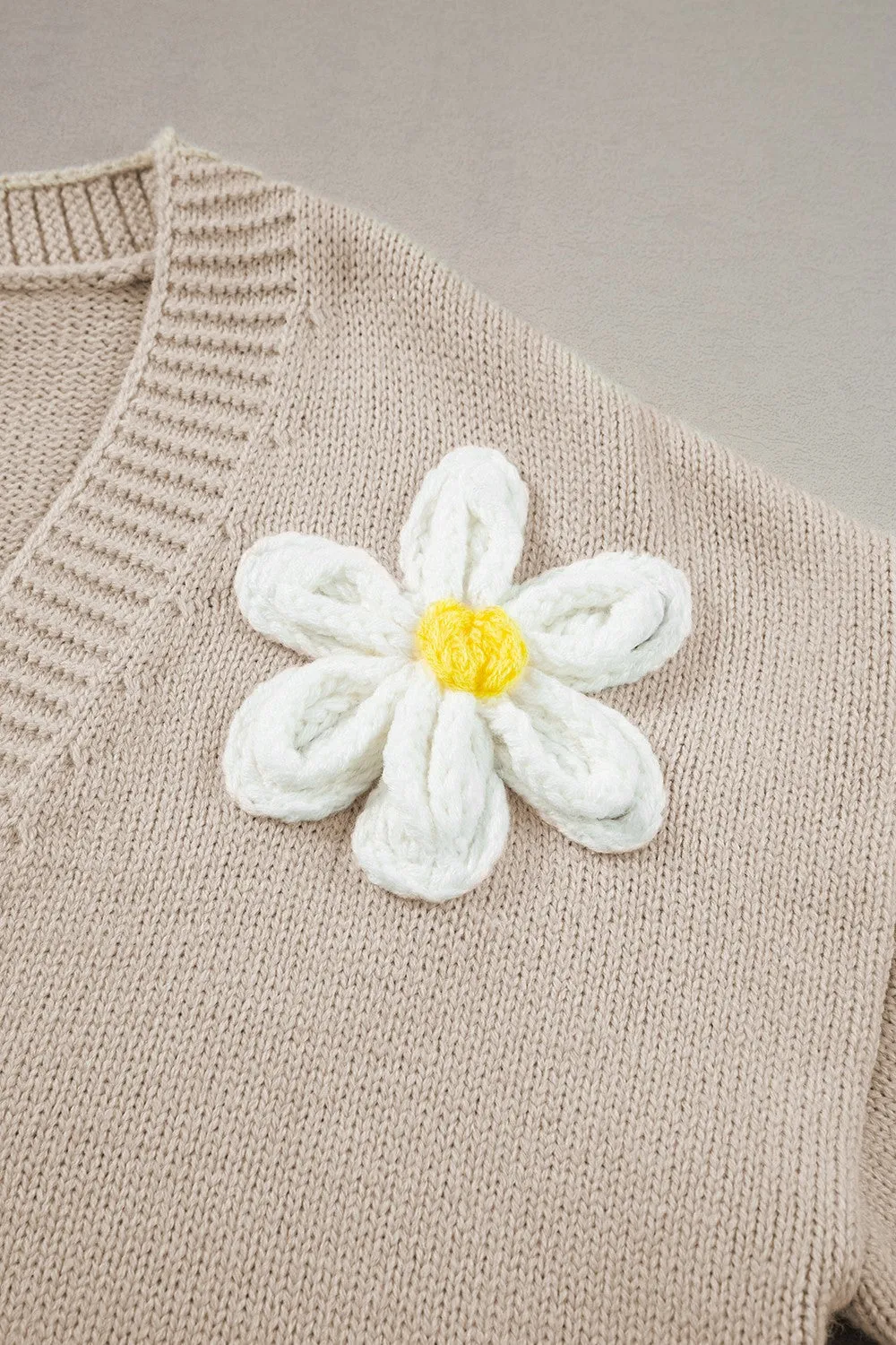 🌼 Chunky Flower Dropped Shoulder Long Sleeve Cardigan 🌼