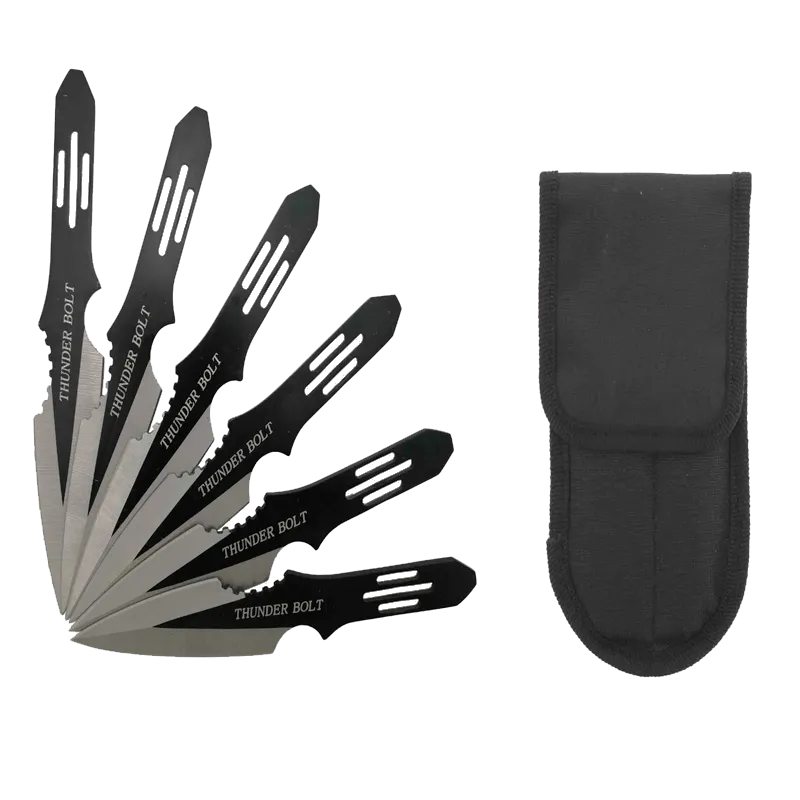 5.5" Overall 6 PC Black Throwing knife Set