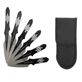 5.5" Overall 6 PC Black Throwing knife Set
