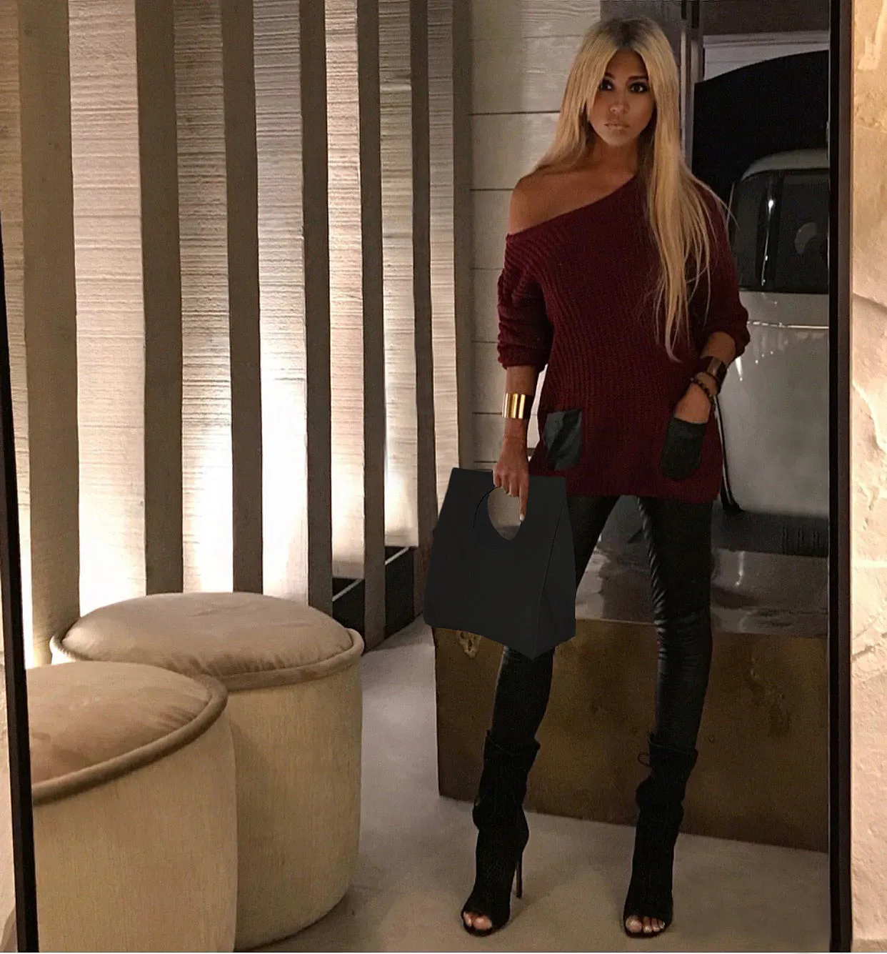 75 Deep Red Sweater/top - The Madison Avenue