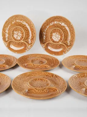 8 Gien artichoke plates - ocher 9"