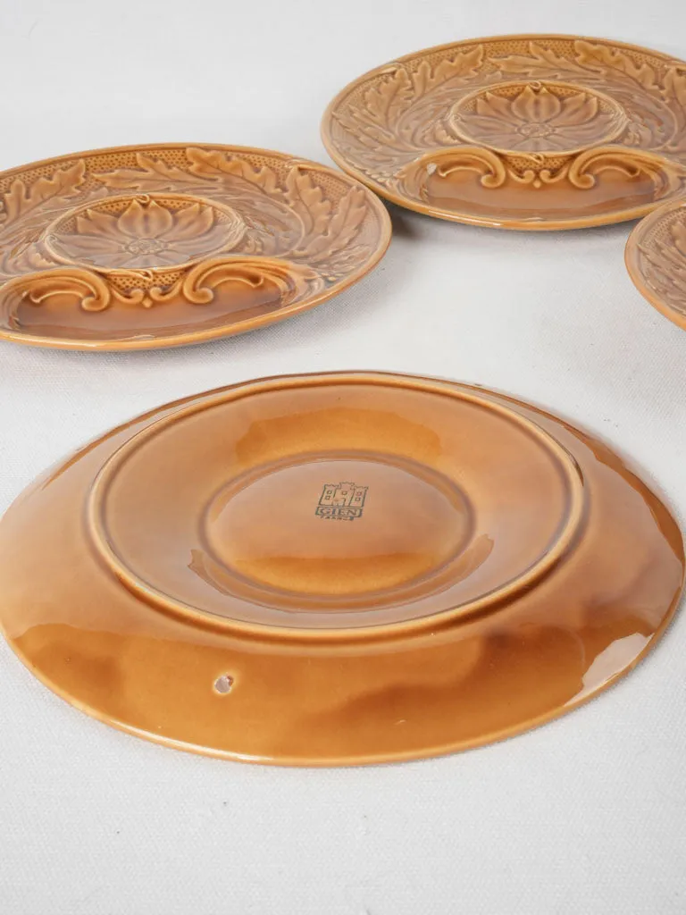 8 Gien artichoke plates - ocher 9"