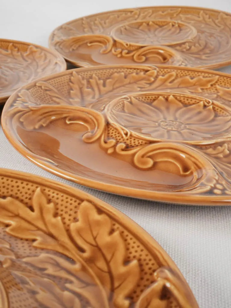 8 Gien artichoke plates - ocher 9"