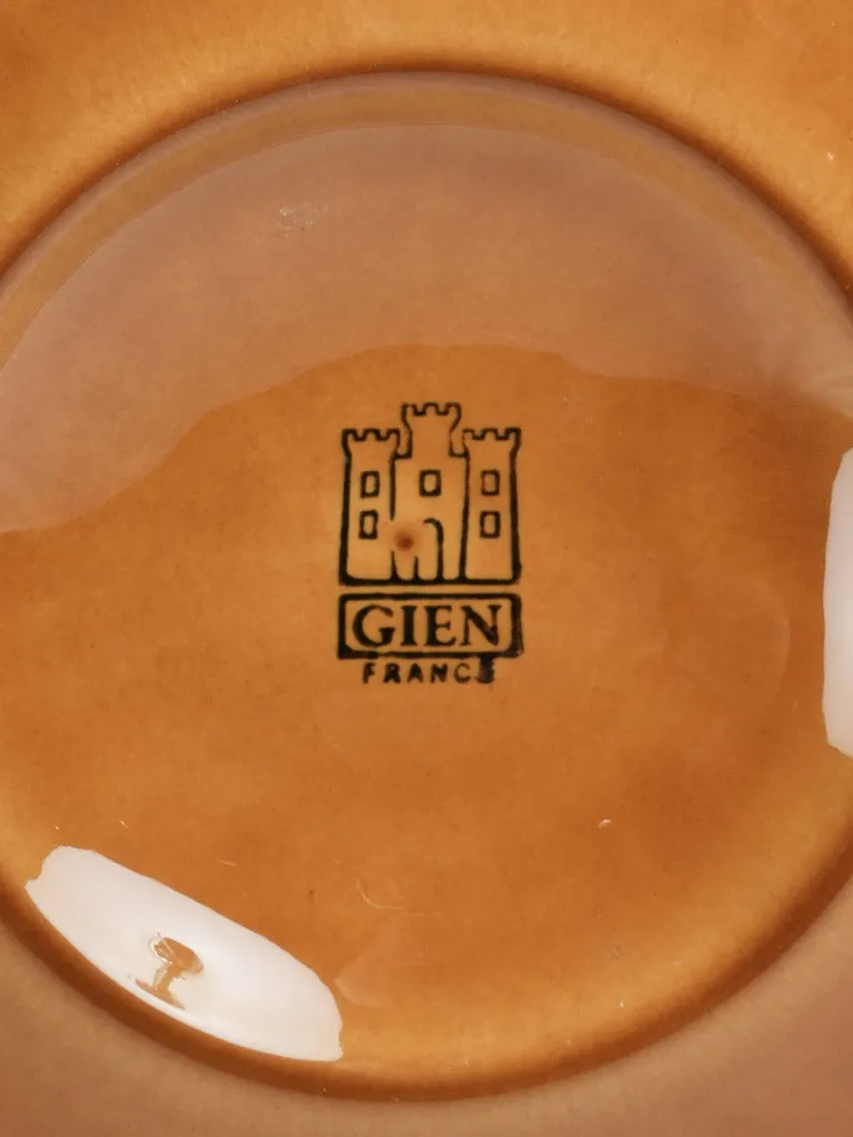 8 Gien artichoke plates - ocher 9"