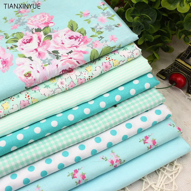 8 PCS 40cmx50cm Victoria set flower Printed cotton fabric for quilting patchwork tecido tela clothing bedding tissus
