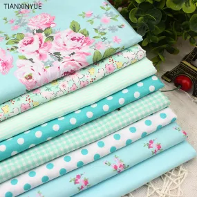 8 PCS 40cmx50cm Victoria set flower Printed cotton fabric for quilting patchwork tecido tela clothing bedding tissus