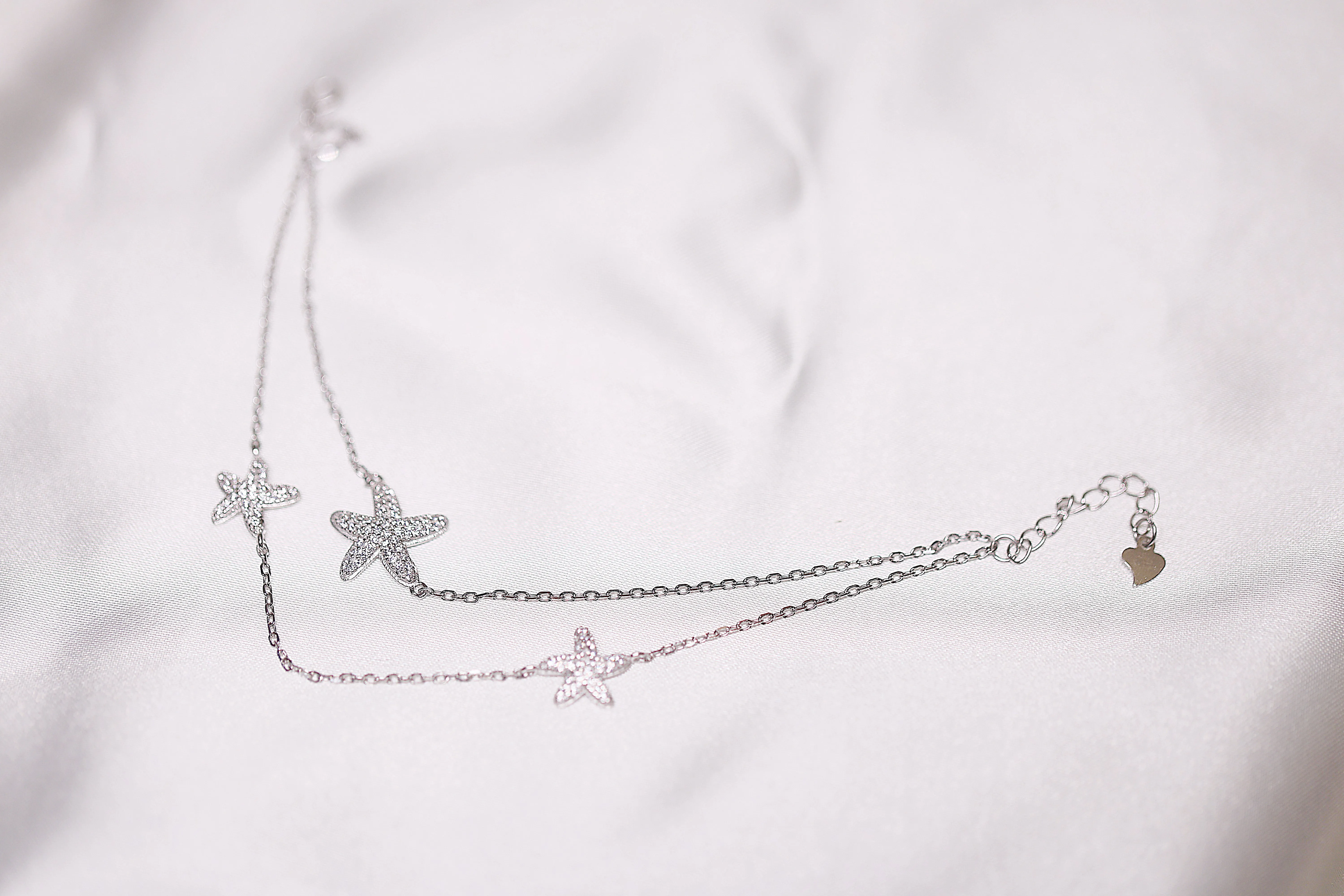92.5 Silver Silver dual strand starfish bracelet