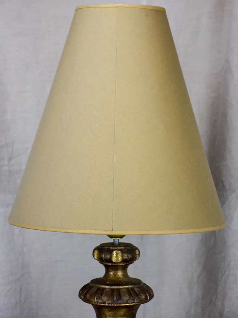 Antique French table lamp made with salvaged timber