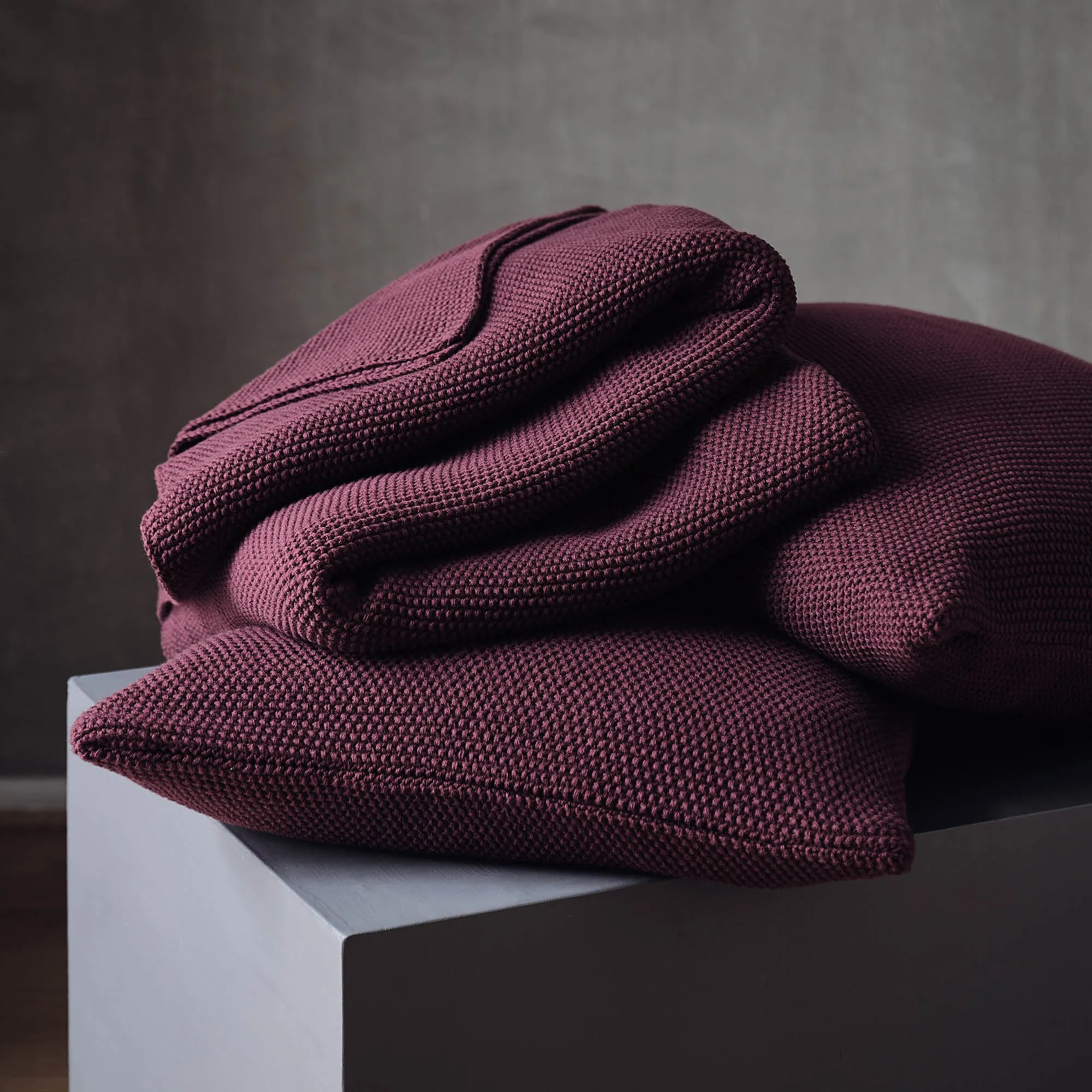 Antua Cotton Blanket [Bordeaux red]