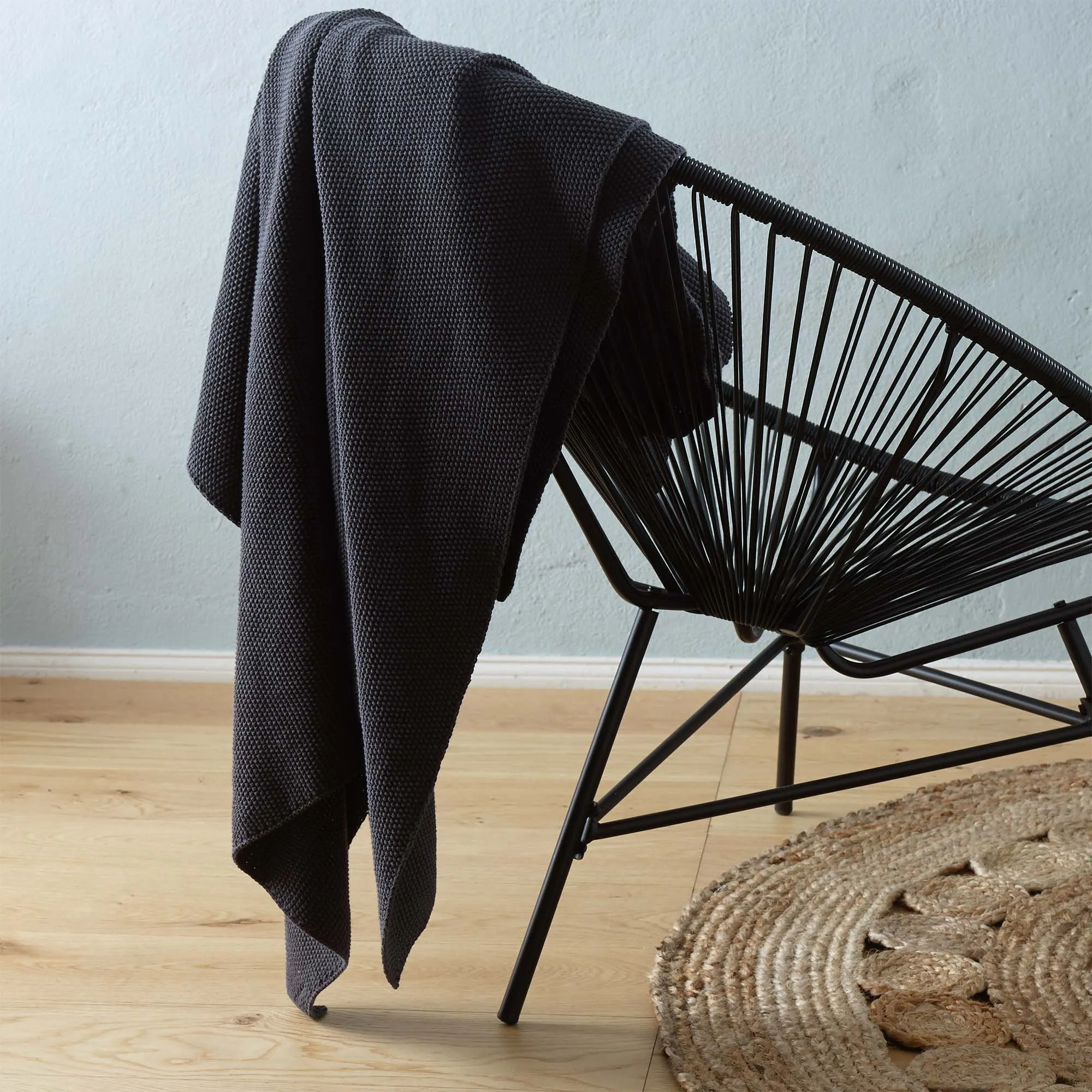 Antua Cotton Blanket [Charcoal]