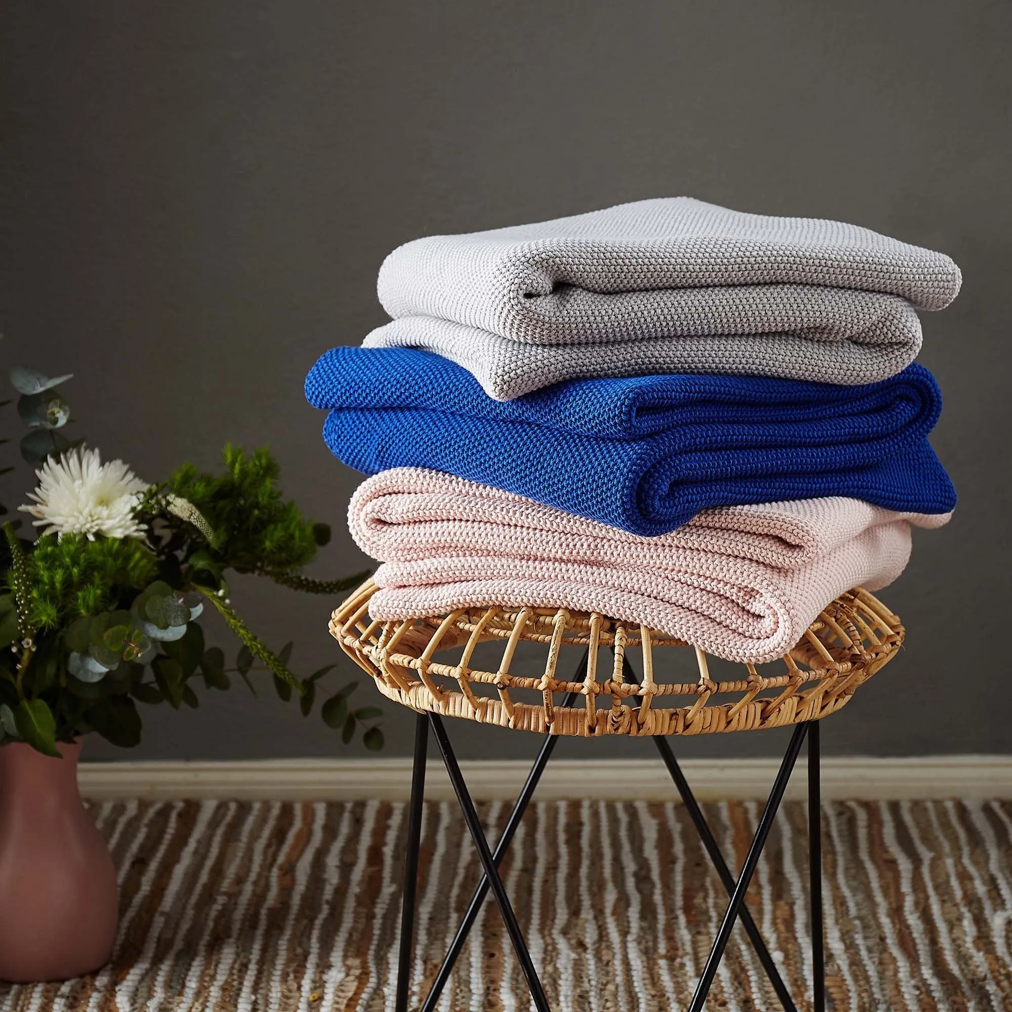 Antua Cotton Blanket [Ultramarine]