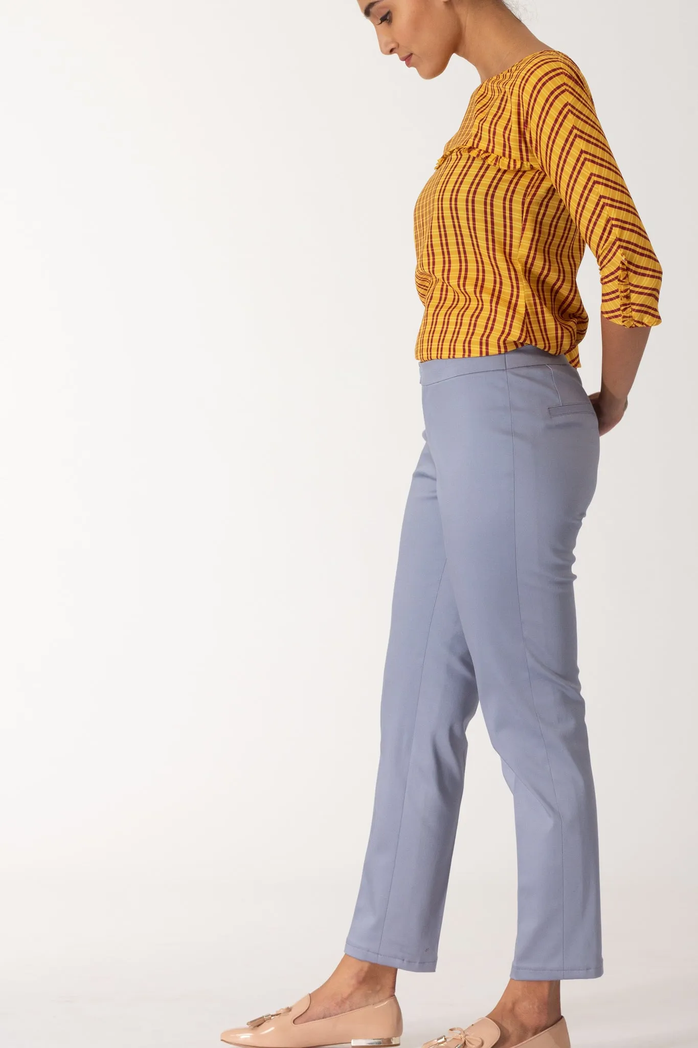 Aqua Cotton Stretch Pants