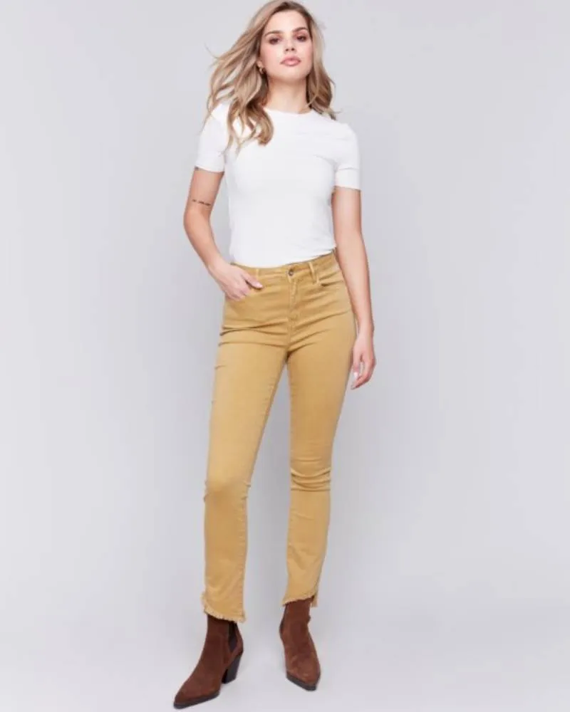 Asymmetrical Hem Bootcut Pants
