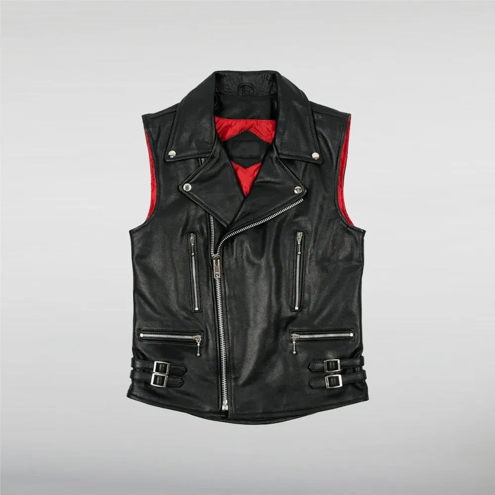 Asymmetrical MC Club Leather Vest