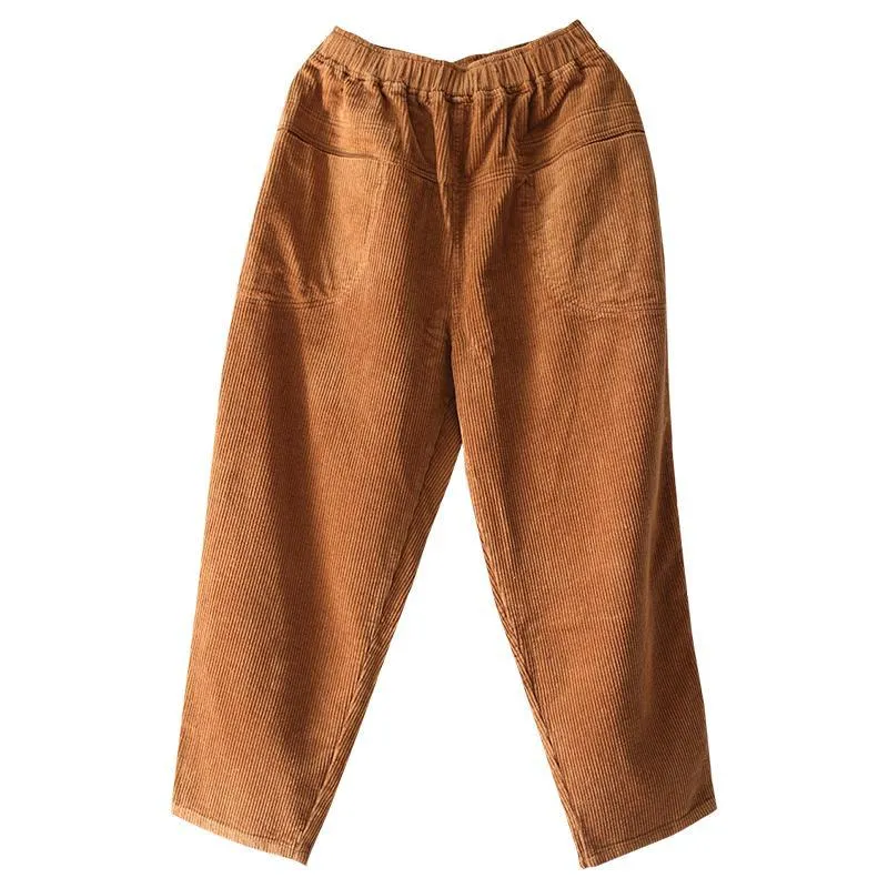 BABAKUD Cotton Corduroy Radish Pants Women Casual Harlan Pants