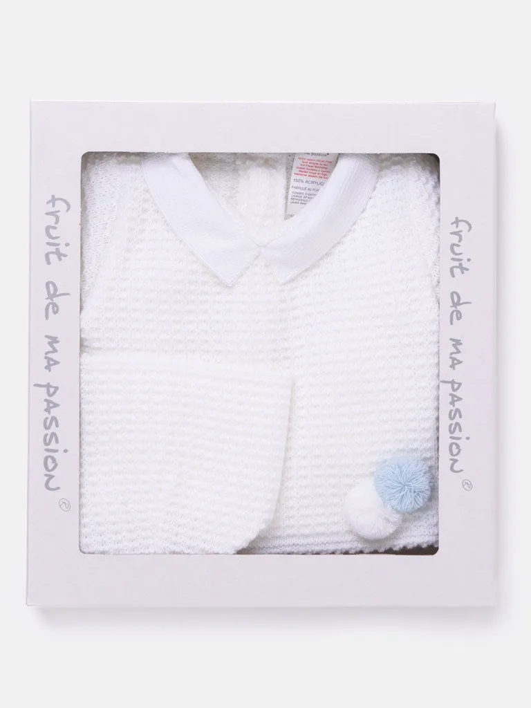 Baby Boy 3-Piece Waffle Knit Gift Box Set - White