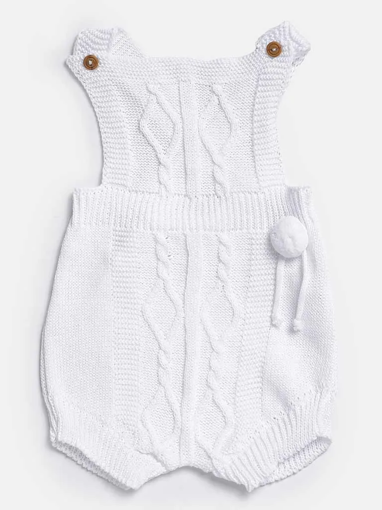 Baby Boy Javi Collection 2-piece Pom-pom Knitted Set-White