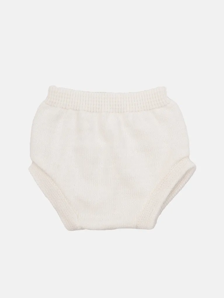 Baby Girl Inues Collection Knitted Set and Bonnet-White