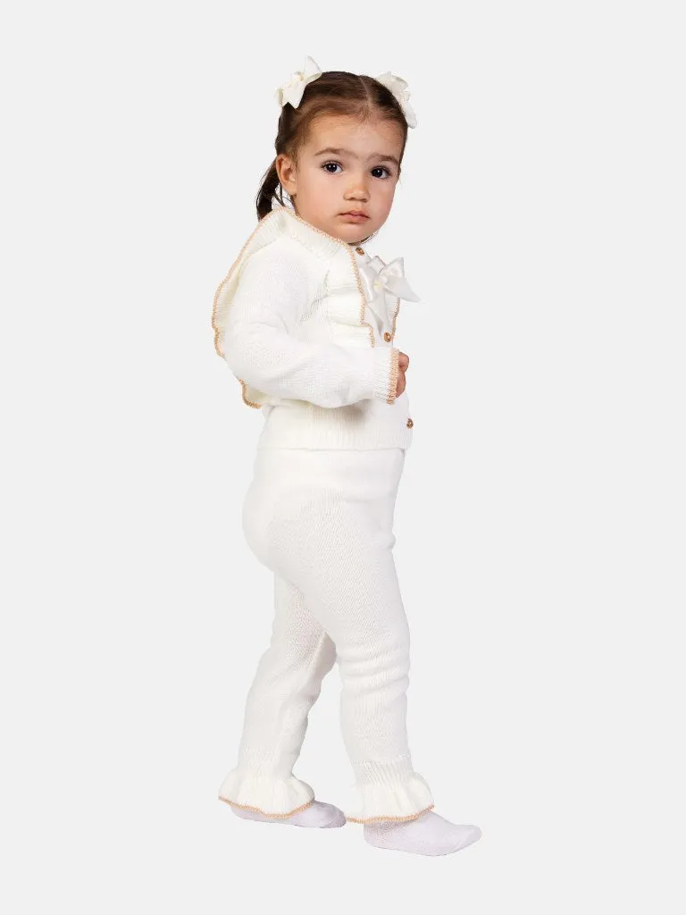 Baby Girl Kim Collection 2-piece Spanish Knitted Set-Ivory