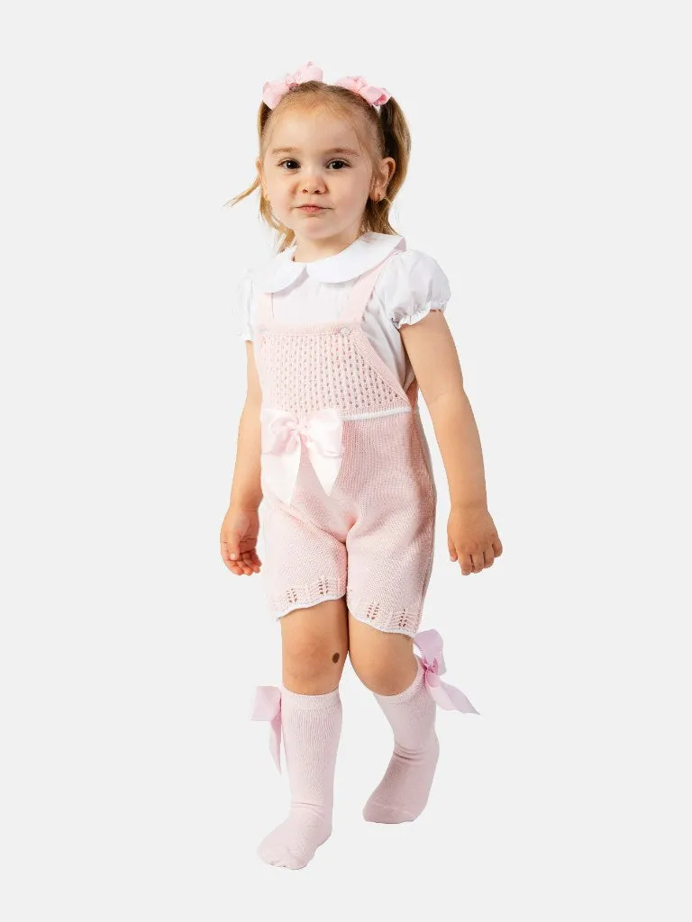 Baby Girl Lily Collection 3-piece Spanish Knitted Set- Baby Pink
