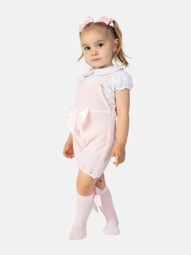 Baby Girl Lily Collection 3-piece Spanish Knitted Set- Baby Pink