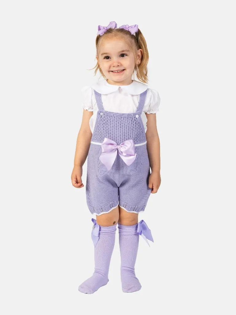 Baby Girl Lily Collection 3-piece Spanish Knitted Set- Purple/Lilac