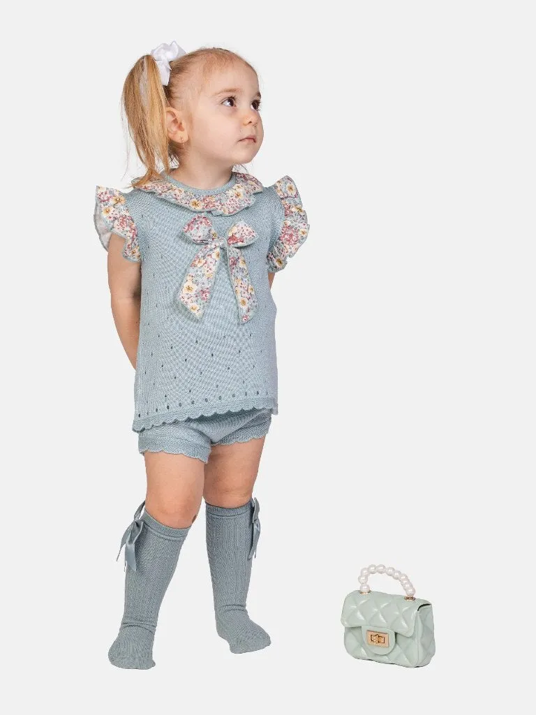 Baby Girl Nadia Collection 2 piece Spanish Knitted Set-Mint Green
