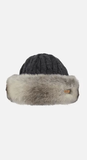 Barts Ladies Fur Cable Bandhat- Heather Brown