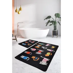 Black Cats  Bath Mat