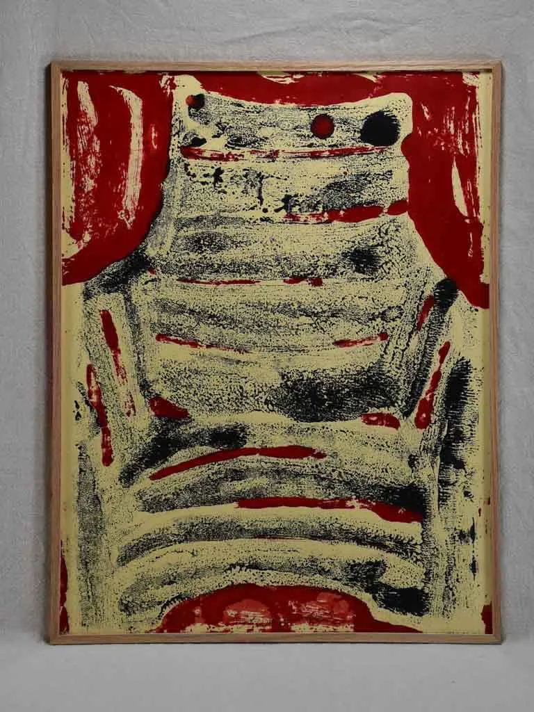 Black chair with red background - oil on paper - Caroline Beauzon 20½" x 26½"