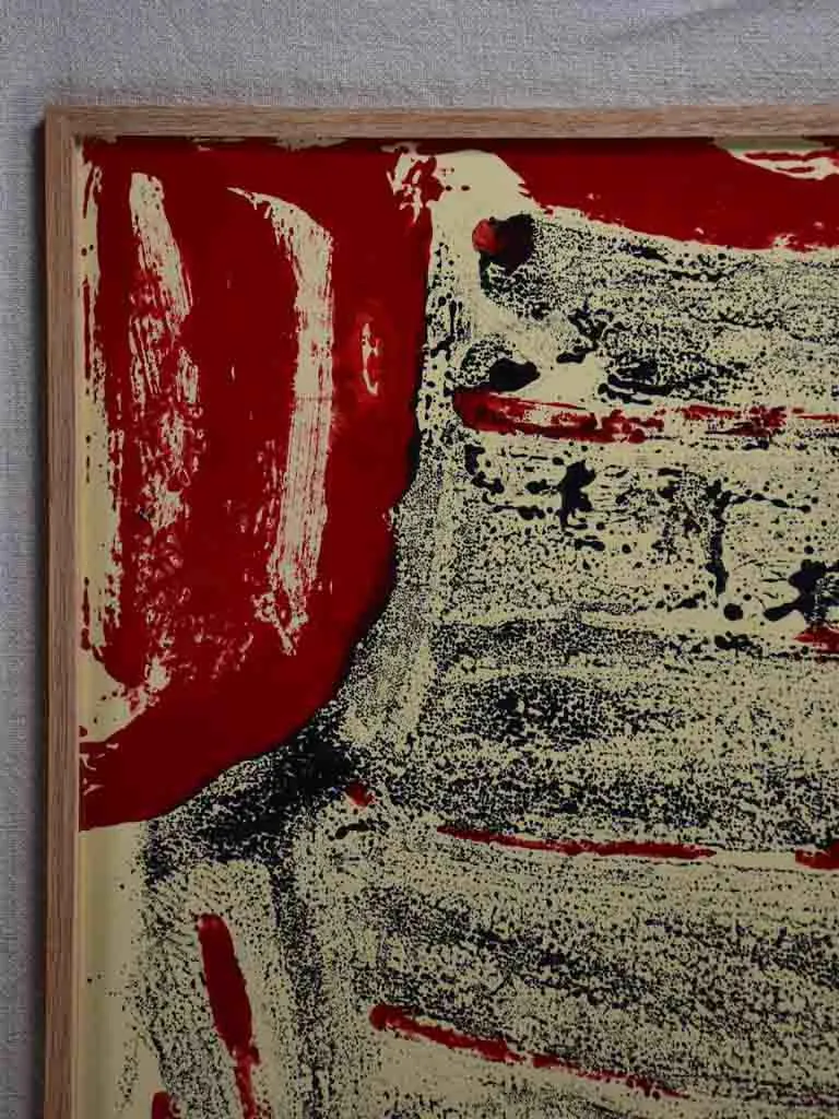 Black chair with red background - oil on paper - Caroline Beauzon 20½" x 26½"