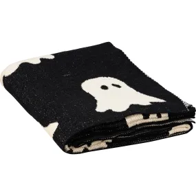 Black Cotton Ghost Throw Blanket