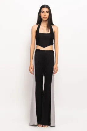 Black-Grey Halter Neck Co-Ord Set