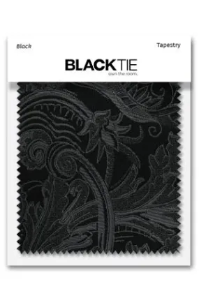 Black Tapestry Fabric Swatch