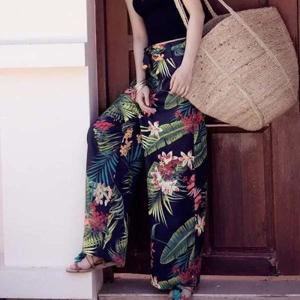 Bohemian Wide Leg Holiday Pants