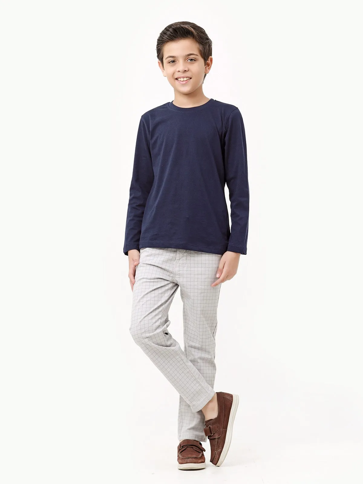 Boy's Light Grey Chino Pant - EBBCP23-010