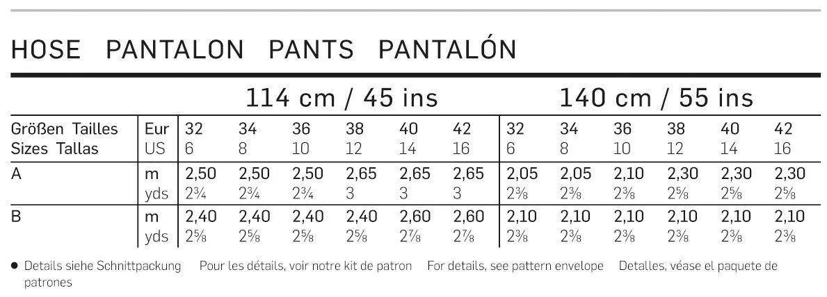 Burda 6856 Misses Trousers Pattern