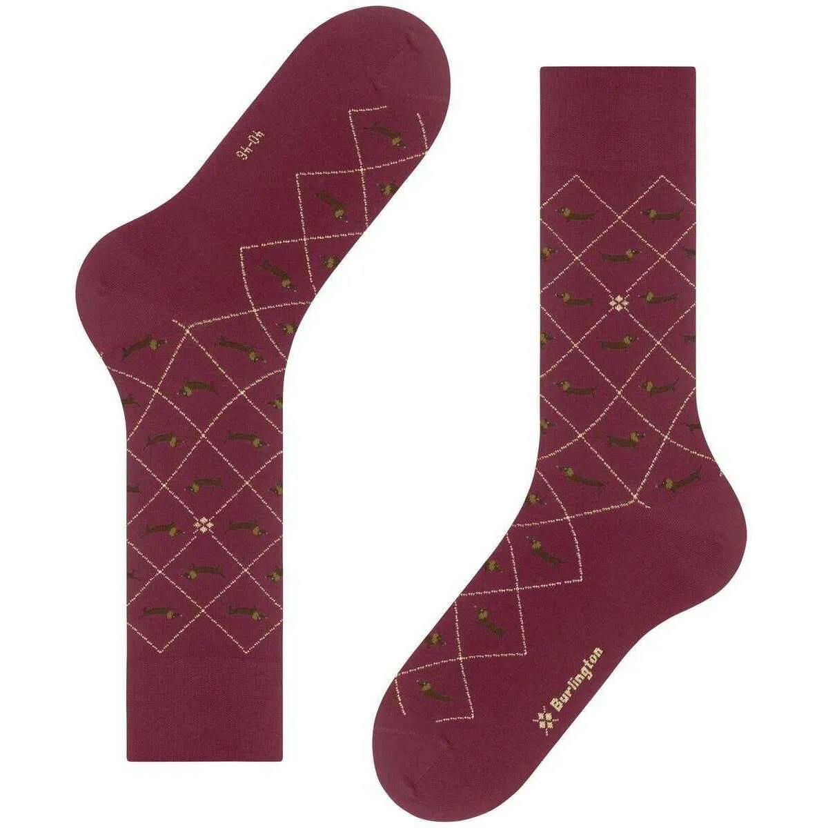 Burlington Dachshund Socks - Burgundy