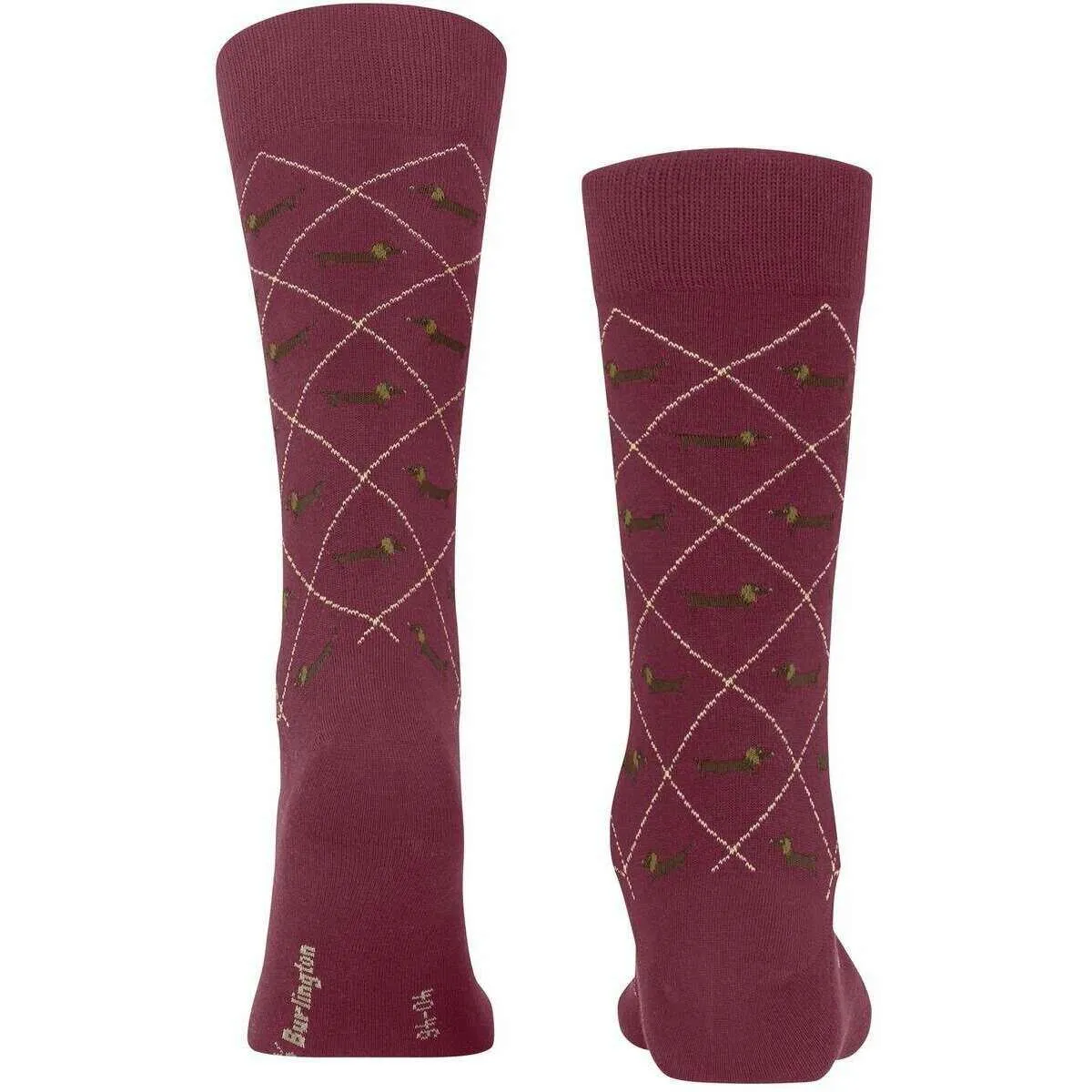 Burlington Dachshund Socks - Burgundy