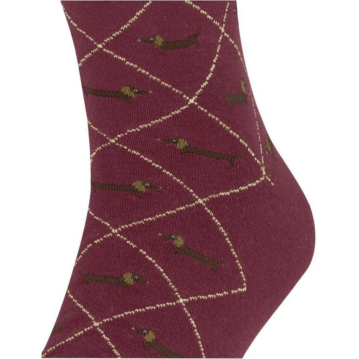 Burlington Dachshund Socks - Burgundy