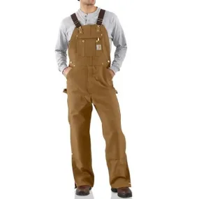 Carhartt Men’s Bib Overalls Firm Duck Loose Fit Zip To Thigh