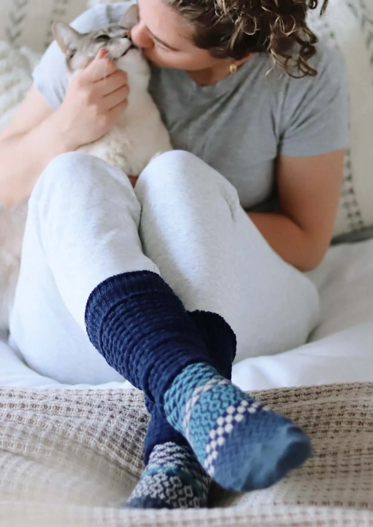CERULEAN Knitted Fusion Slouch Socks Made in USA
