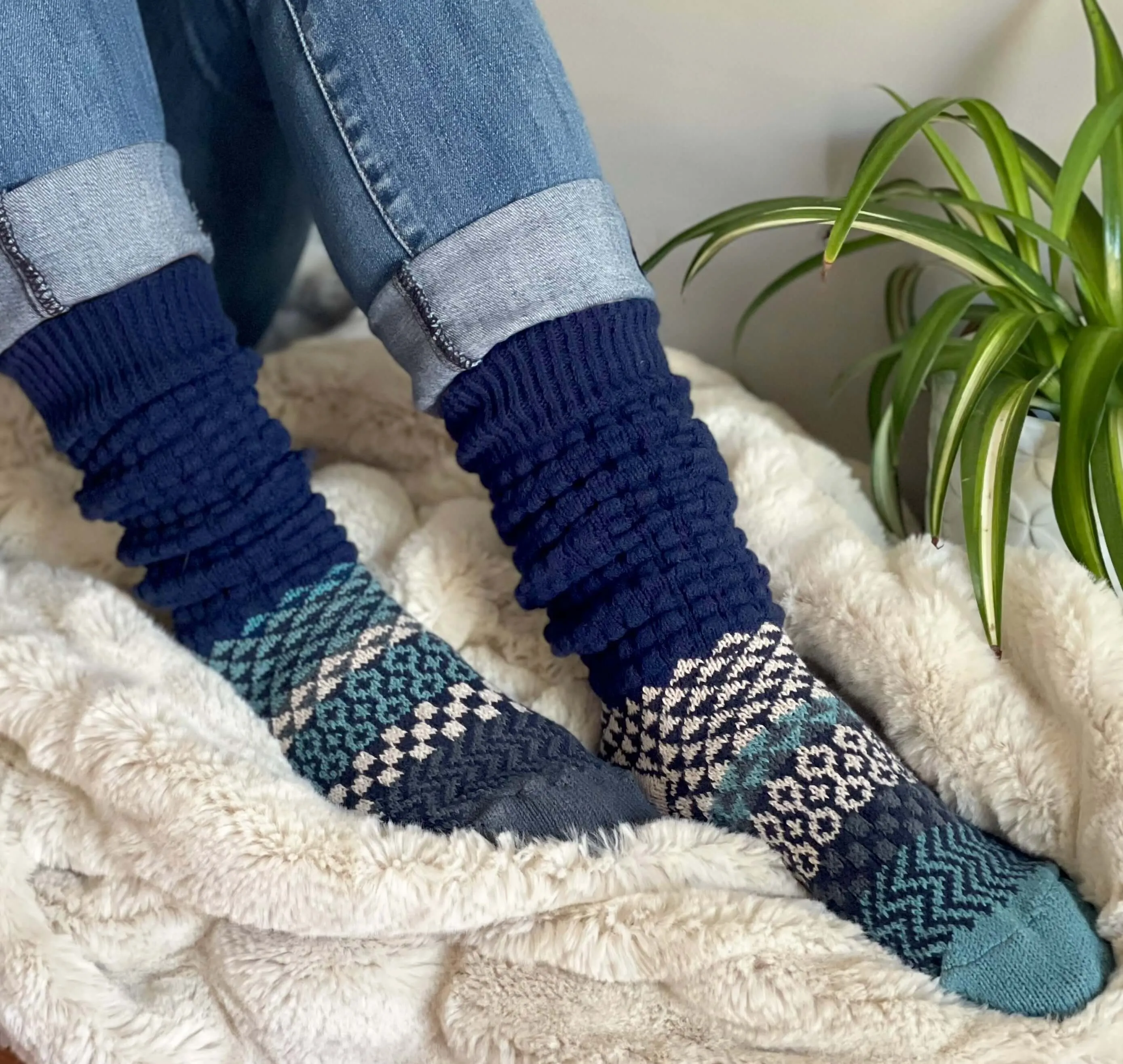CERULEAN Knitted Fusion Slouch Socks Made in USA