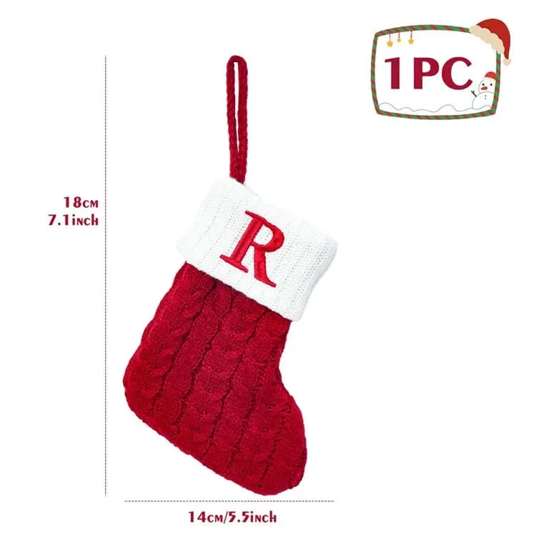 Christmas Alphabet Knitting Socks Tree Ornaments