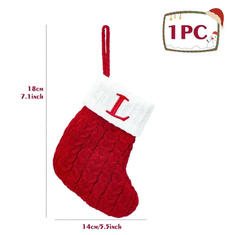 Christmas Alphabet Knitting Socks Tree Ornaments
