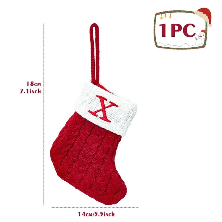 Christmas Alphabet Knitting Socks Tree Ornaments