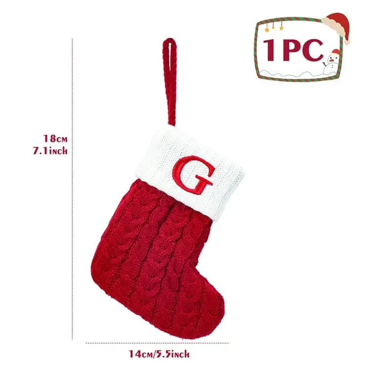 Christmas Alphabet Knitting Socks Tree Ornaments