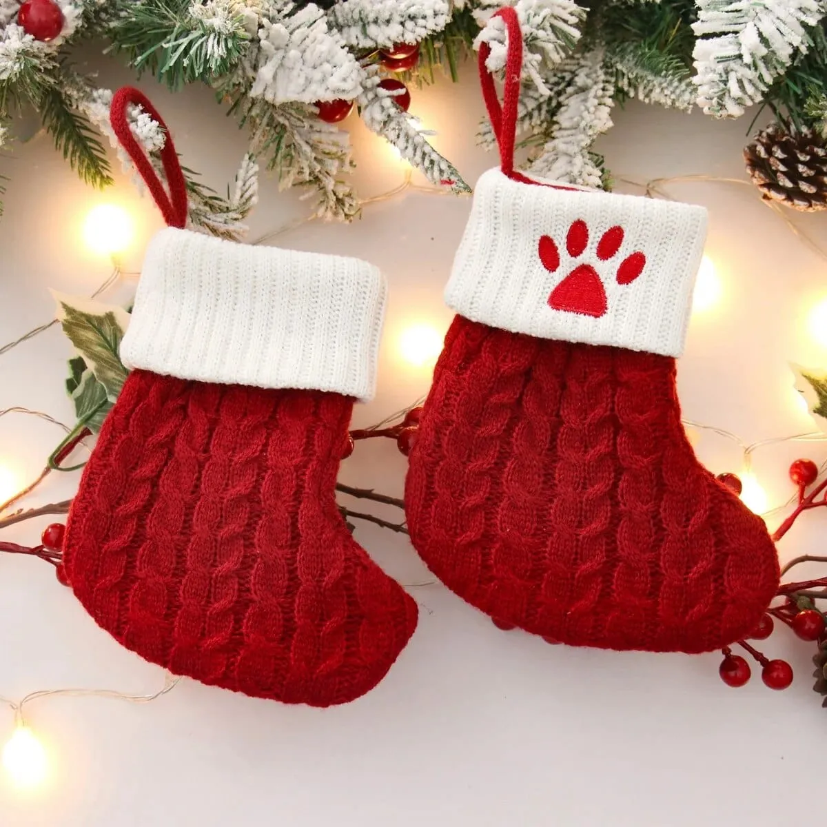 Christmas Alphabet Knitting Socks Tree Ornaments
