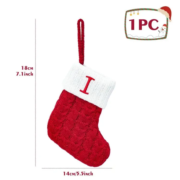 Christmas Alphabet Knitting Socks Tree Ornaments