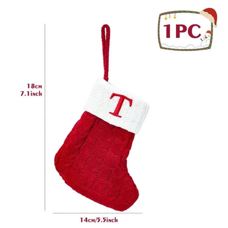 Christmas Alphabet Knitting Socks Tree Ornaments